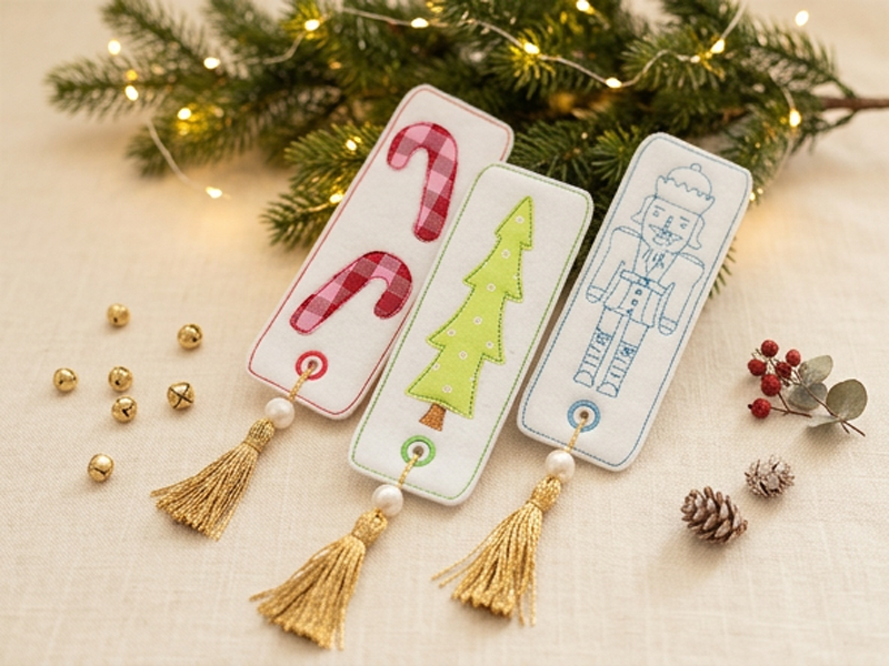 Preview: Weihnachtliche Lesezeichen - ITH-Stickdatei
